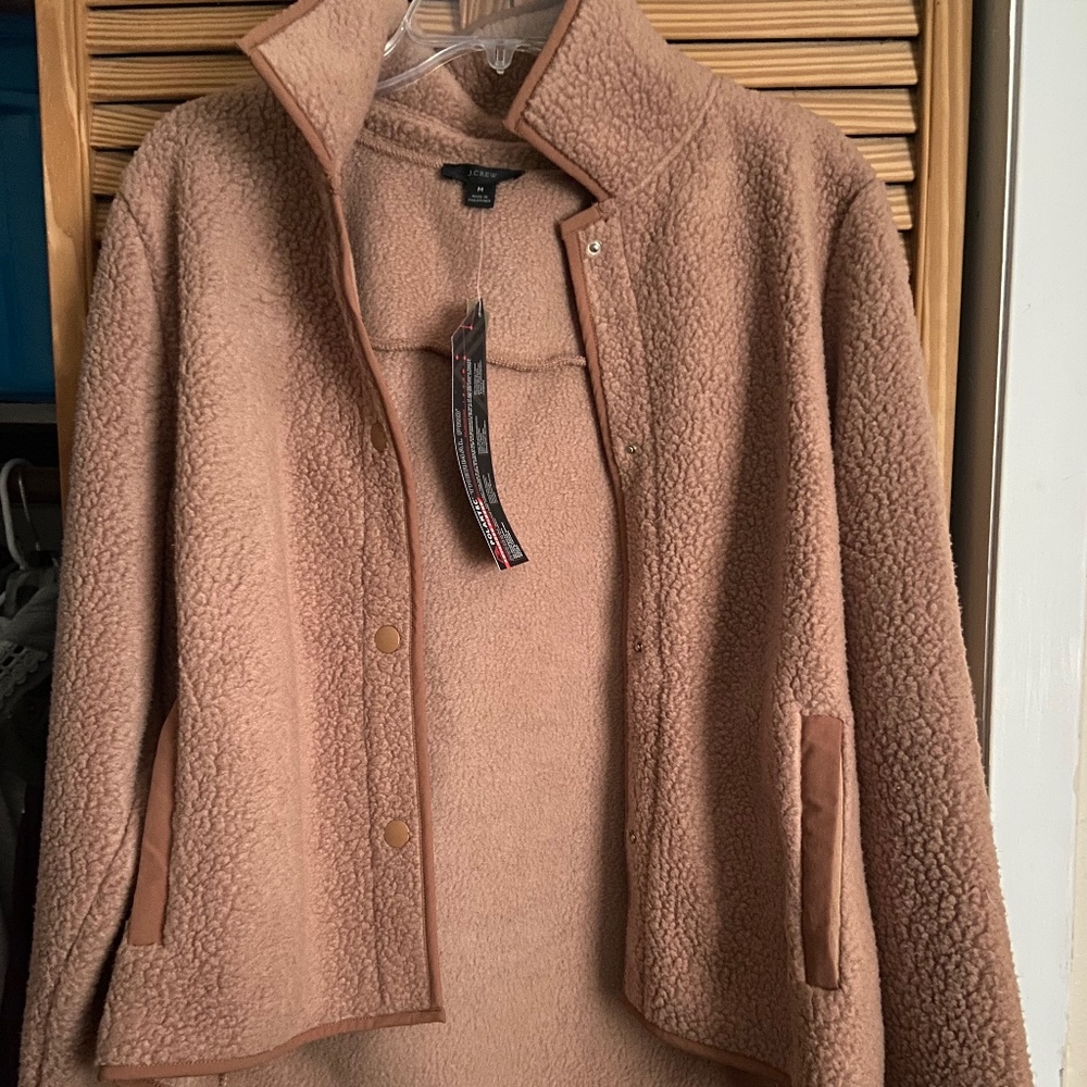 Jcrew Polartec Fleece Snap Front Jacket Medium NWT